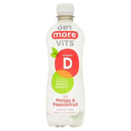Get More Vits Vitamin D Still Mango & Passionfruit Bottle 500ml - 12 x 500ml Bottles
