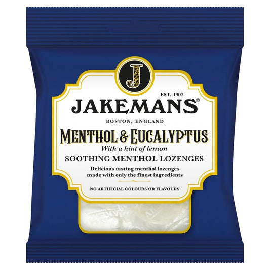 Jakemans Menthol & Eucalyptus Soothing Menthol Lozenges 73g - 12 x 73g Bags