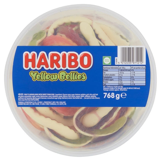 Haribo Yellow Bellies Tubs 768g - 1 x 768g Tub