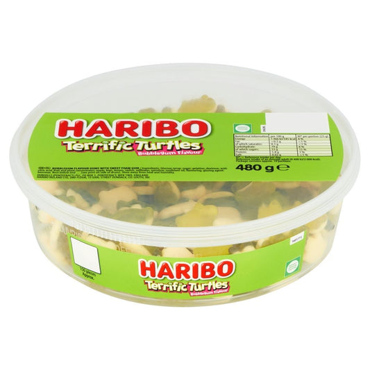 Haribo Terrific Turtles Bubblegum Flavour 480g - 1 x 480g Tub
