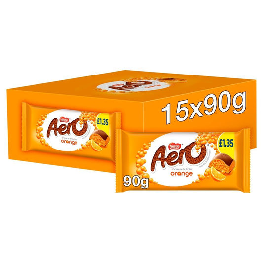 Aero Orange Chocolate Sharing Bar 90g PMP £1.35 - 15 x 90g Bars