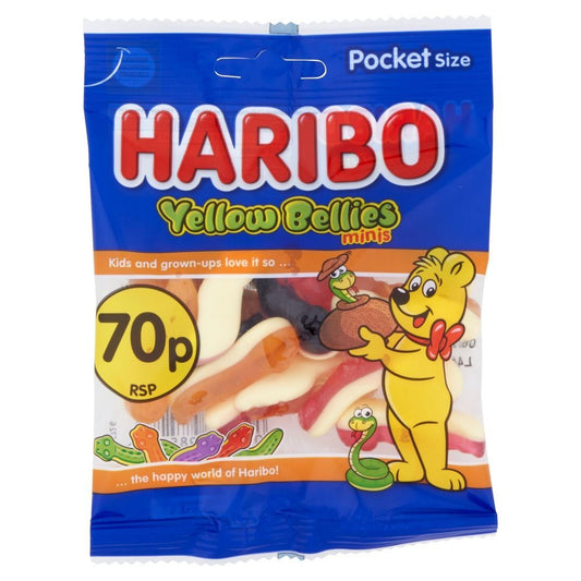 Haribo Mini Yellow Bellies Bag 60g 70p PMP - 20 x 60g Bags