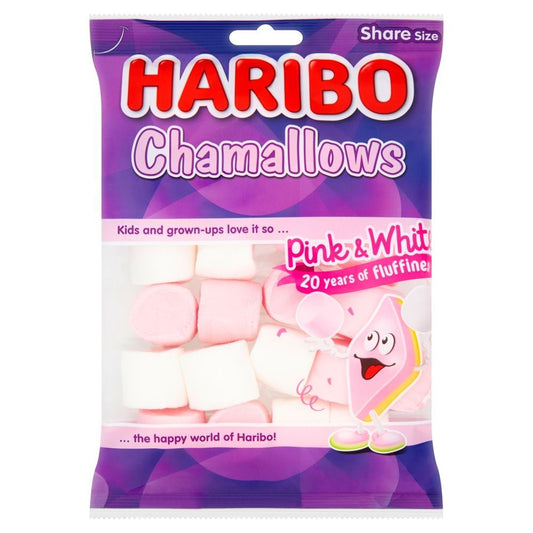 Haribo Chamallows Pink & White Share Bags 140g - 12 x 140g Bags