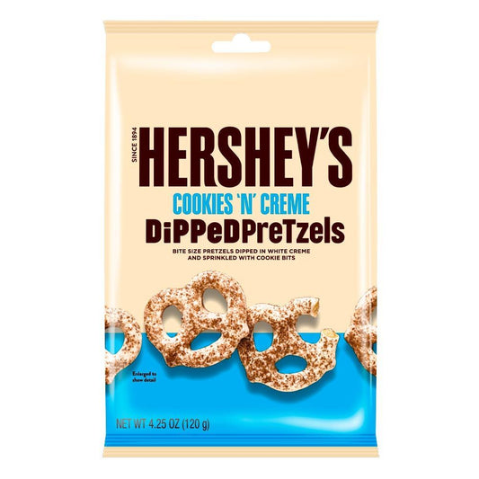 Hershey's Cookies 'n' Creme Dipped Pretzels 120g - 12 x 120g Bags