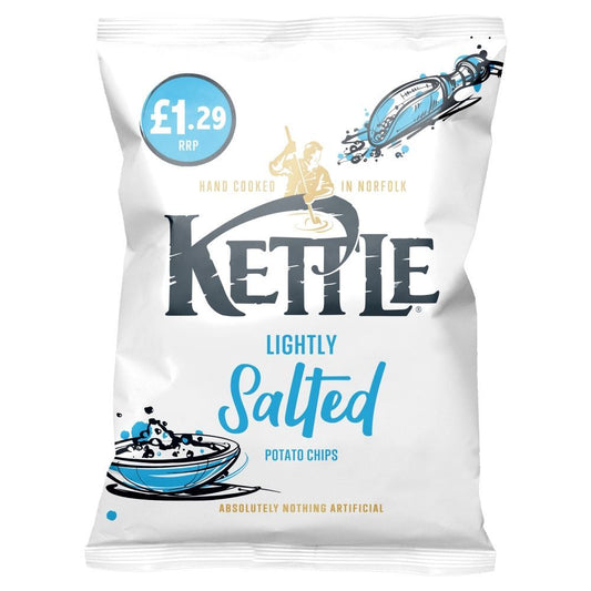 Kettle Chips Lightly Salted Crisps Bag 80g £1.29 PMP - 12 x 80g Bags