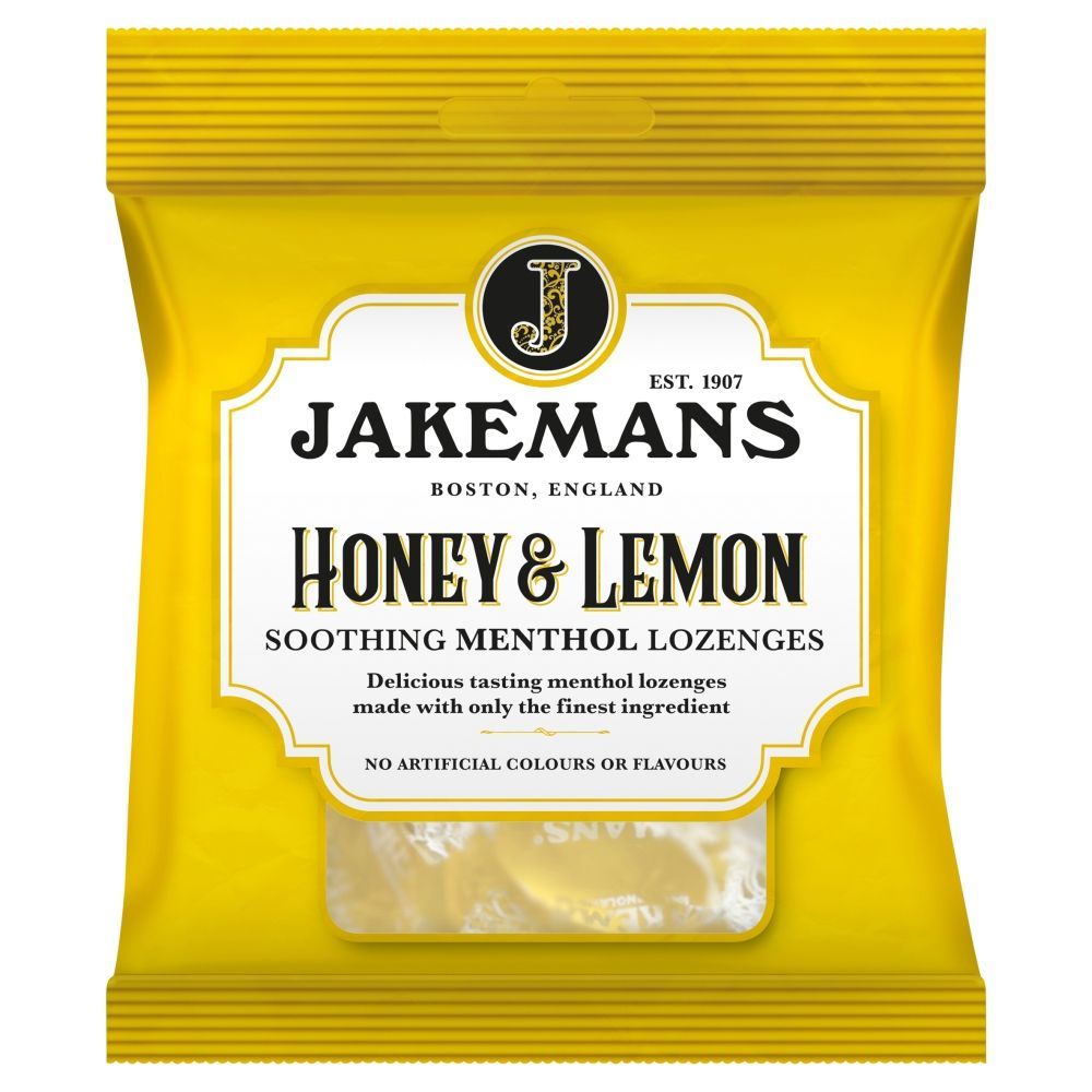 Jakemans Honey & Lemon Soothing Menthol Lozenges 73g - 12 x 73g Bags