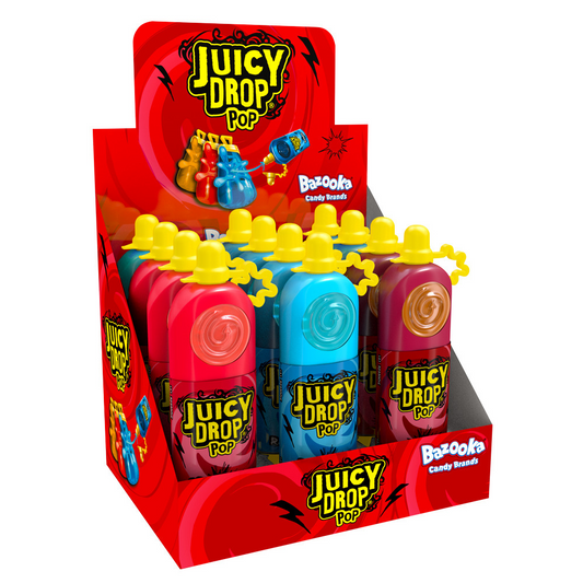 Juicy Drop Pop Lollipop with Sour Gel 26g - 12 x 26g Packs