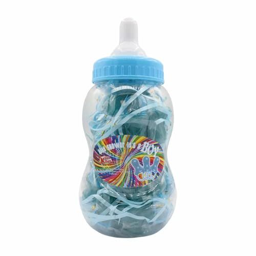 It's a Boy Blue Baby Shower Bubblegum Flavour Mini Candy Dummies Hard Retro Lolly 23g (Bottle Pack of 40)
