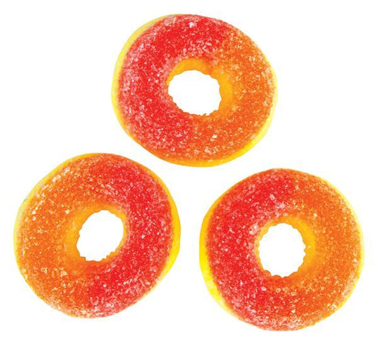 Fundy Gummy Mini Peach Rings 2kg - 1 x 2kg Bag