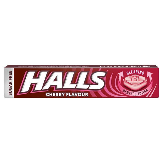 Halls Sugar Free Cherry Menthol Action Sweets 32g - 20 x 32g Packs