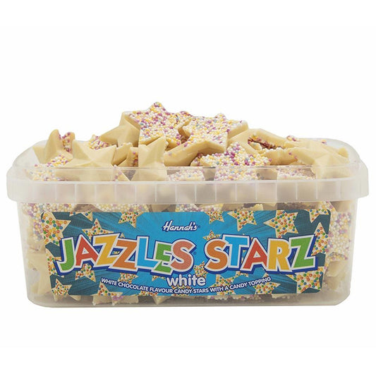 Hannah's White Chocolate Jazzles Starz Tub 600g - 1 x 600g Tub