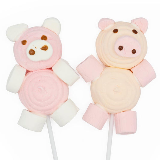 Kandy Kandy Pig Mallow Lollies 28g - 24 x 28g Lollipops