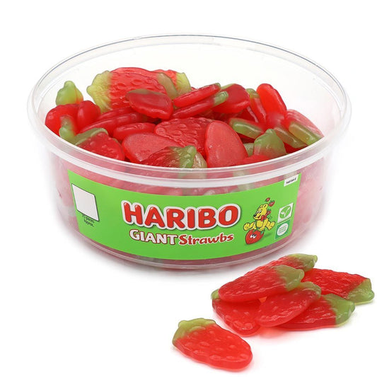 Haribo Giant Strawbs Tub 825g - 1 x 825g Tub