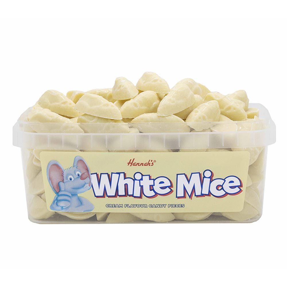 Hannah's White Chocolate Mice Tub 600g - 1 x 600g Tub