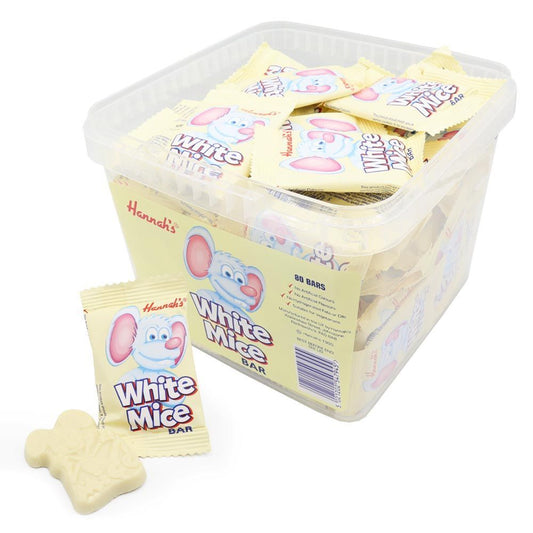 Hannah's White Chocolate Mice Tub - 80 x 14g