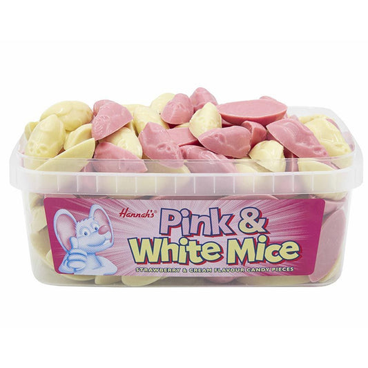 Hannah's Pink & White Mice Tub 600g - 1 x 600g Tub