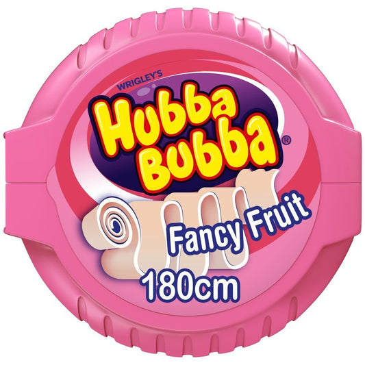 Hubba Bubba Fancy Fruit Bubble Gum Mega Long Tape 56g - 12 x 56g Packs
