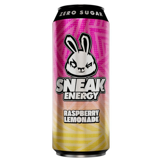 Sneak Energy Raspberry Lemonade Cans 500ml - 12 x 500ml Cans